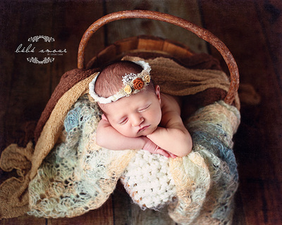 wood flower baby headband prop bebe amour by leslie lane